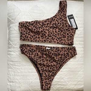 Nasty Gal Leopard Print Bikini Size 8